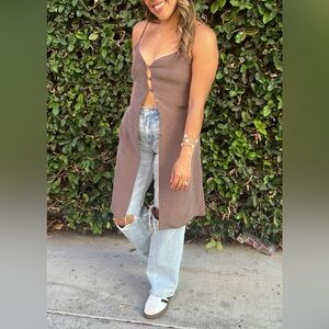 vintage 90’s Sara Sturgeon Button-Front Silk Tank Top